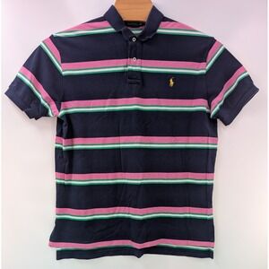 Polo Ralph Lauren Men's size‎ XL Striped Cotton Polo Shirt Blue Pink Green FLAW